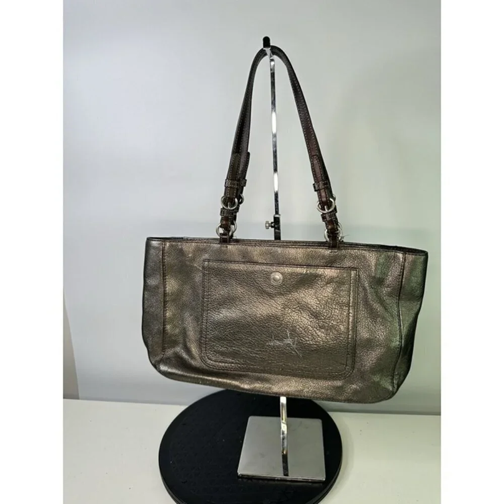Coach Chelsea Metallic Graphite Tote F10903